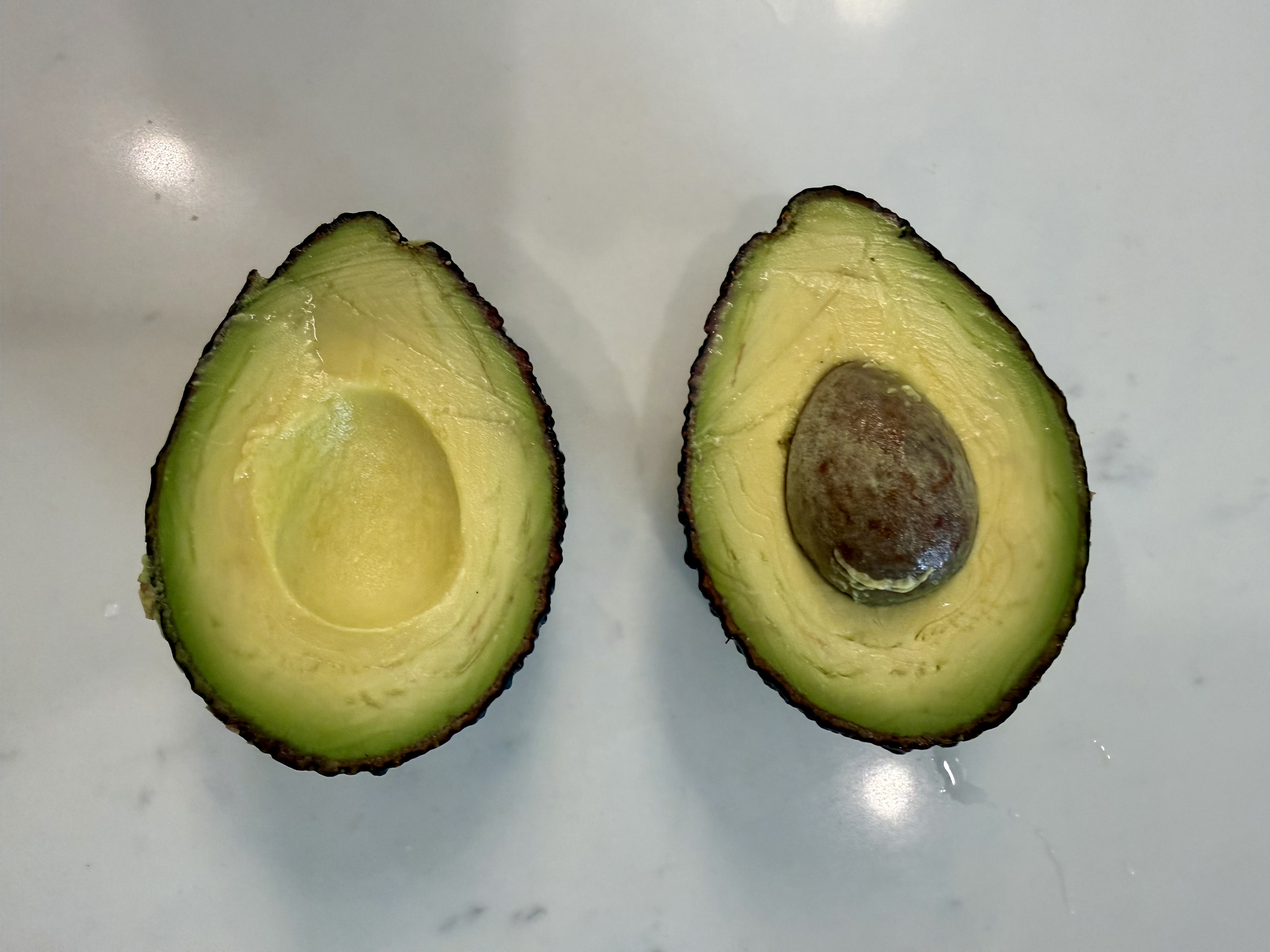 Fresh-cut California Hass avocado from Patel Ranch, De Luz — creamy, ripe, and ready to eat